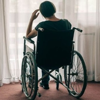 depressed person in a wheelchair