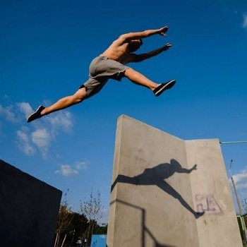 Person jumping in the air